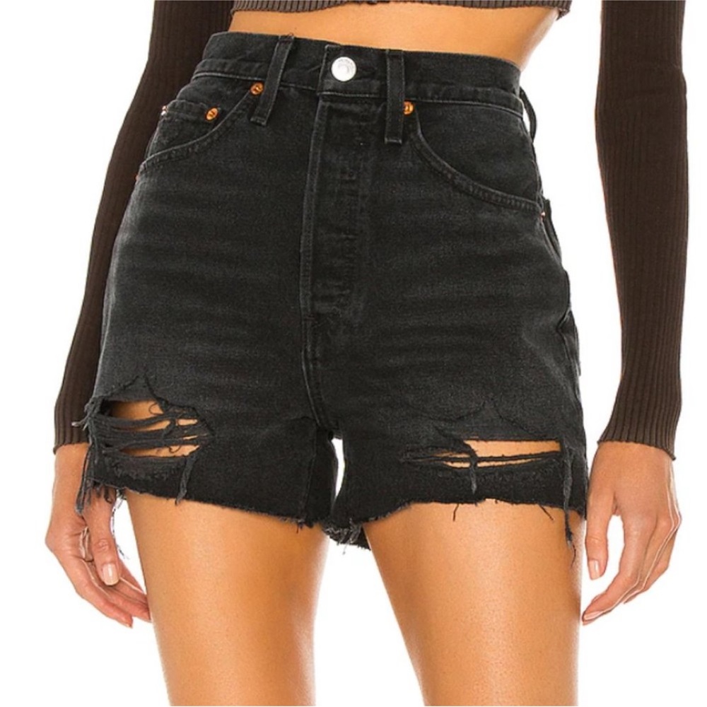 RE/DONE Black high waist Shorts Sz 29 *NWOT**